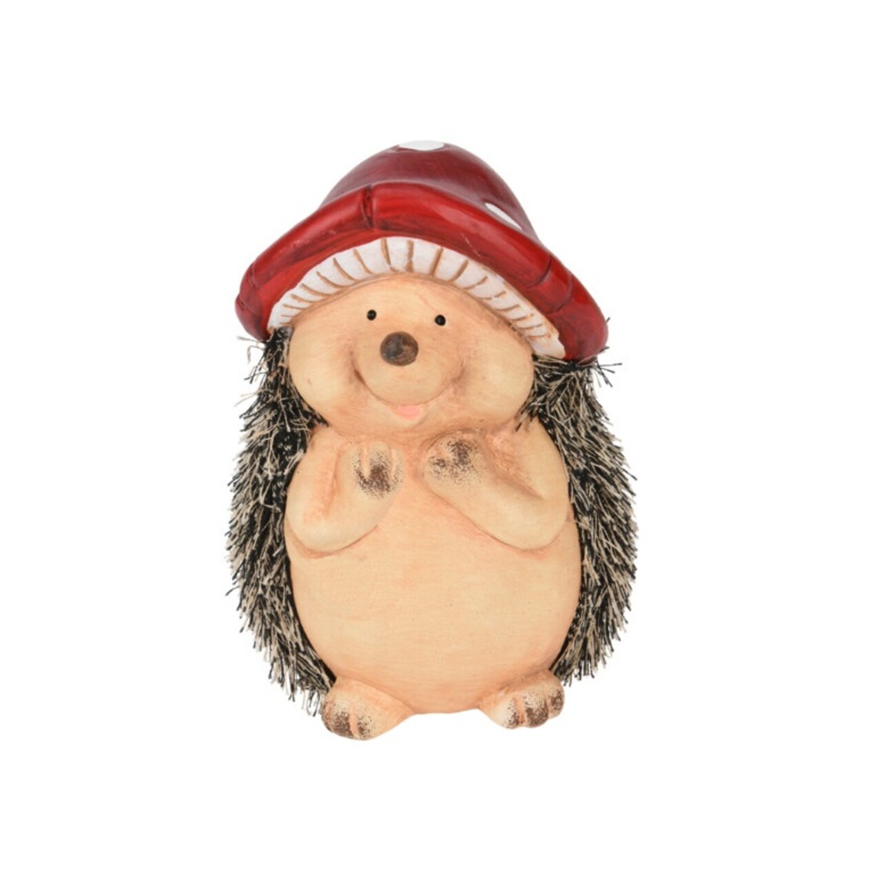 Decoratiune  Hedgehog w Mushroom Hat v3, Excellent Houseware, 8.5x7.7x12.8 cm, teracota, multicolor - imagine 3